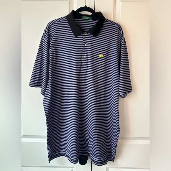 Masters by Peter Millar Men’s Purple and Black Striped Cotton Polo (Size XXL) - Picture 1 of 6